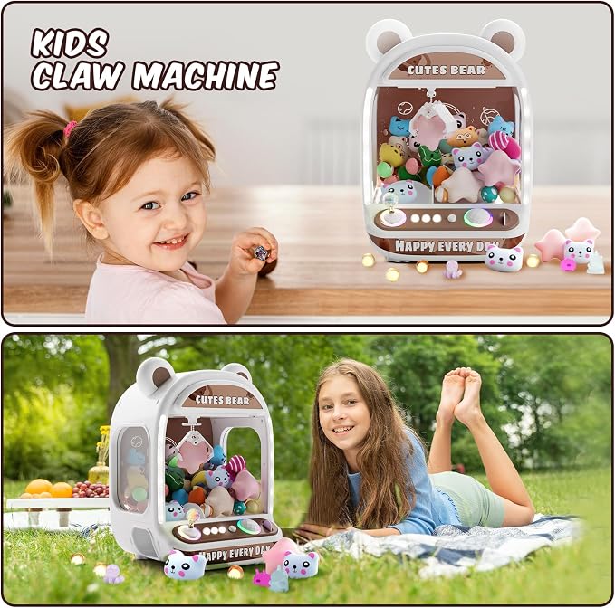 Skirfy Claws Machines for Kids,Unicorns Toys for Girls Age 6+,Mini Vending Machines with Squishyes Fidgets Toys,Candy Dispenser Machines,Claws Game, New Years Birthday Gifts