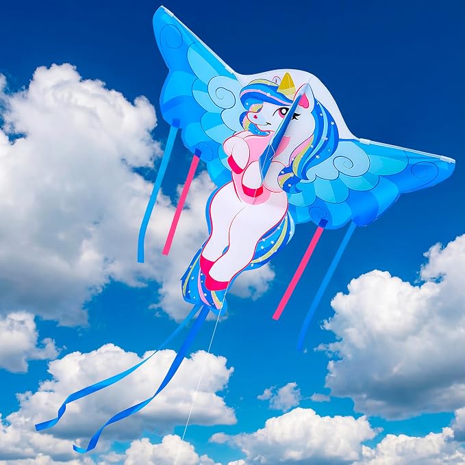 JOYIN 43.3'' Unicorn Kite Easy to Fly for Kids and Adults, Large Beach Kite for Outdoor Games and Activities