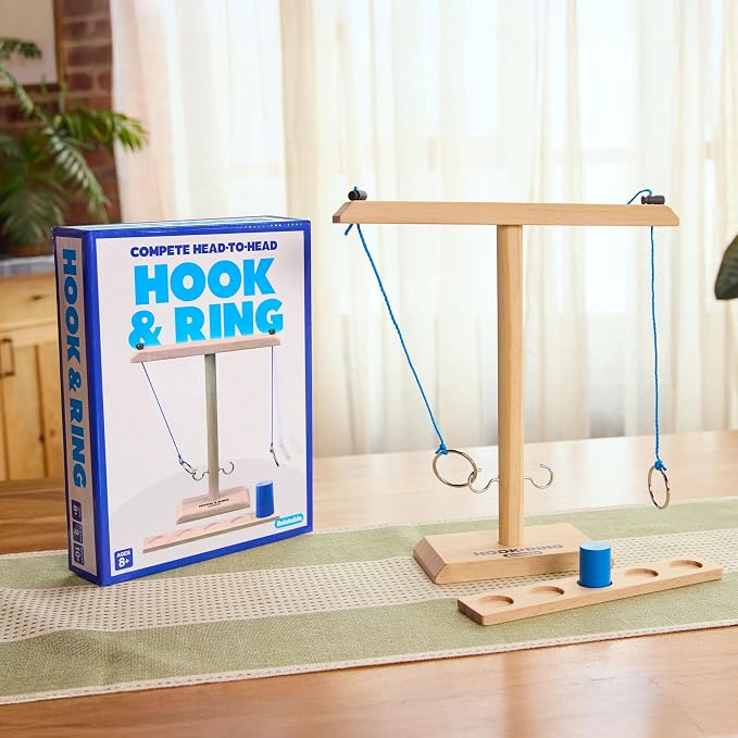 Hook & Ring Family By Relatable, The Exciting Ring Toss Game for Family Gatherings, Great 2 Player Games and Kids Games, Includes 1 Hook & Ring Unit, 1 Scoreboard, 1 Pawn, and Instructions