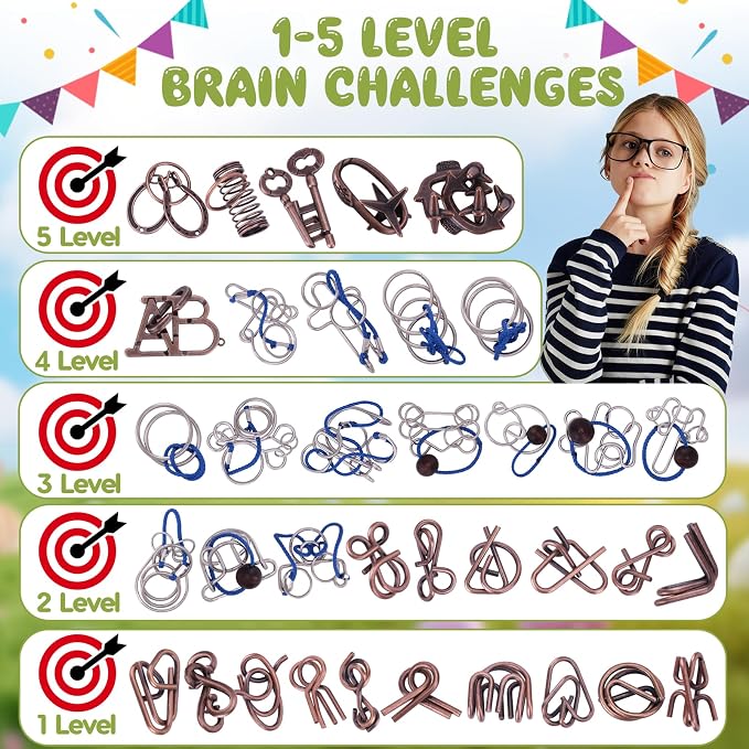 Mytothfy 36 Pack Brain Teaser Puzzles for Adults Teens - Metal Puzzles 3D Puzzle Game Toys for Adults Teens - Unlock Interlocking Puzzle Adult IQ Education Smart Toys