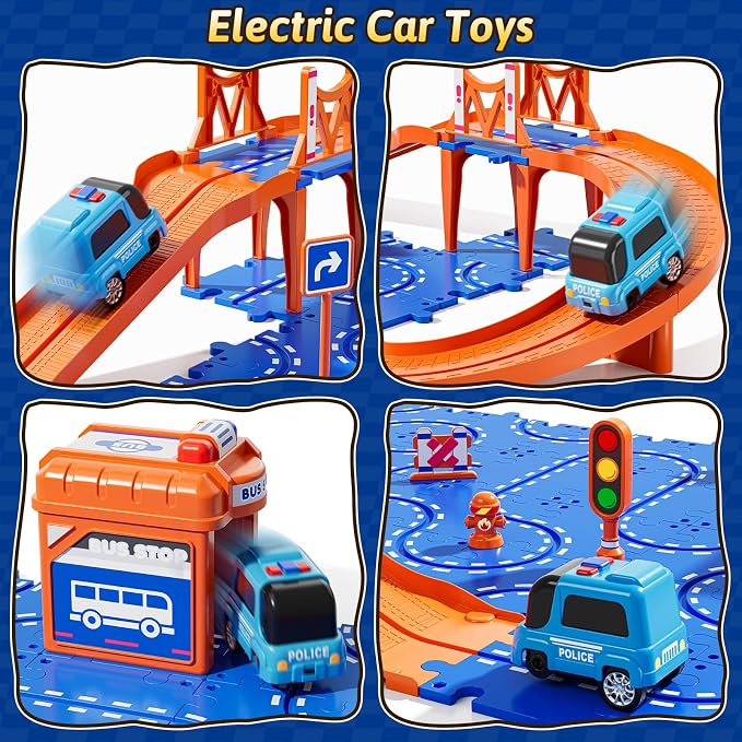 Floor Puzzles Race Track Cars Toys for Boys & Girls Age 3-5 4-7 | Birthday Gifts for 3 4 5 6 7 8 Year Old Kids