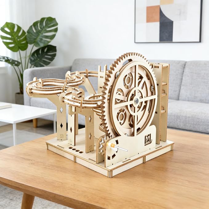 3D Wooden Puzzles Marble Run Set - 159PCS Mechanical Model Kit for Adults Wooden Puzzles, DIY Building Model Kit for Teens Age 14+ Years Old, Gift for Birthday Father's Day