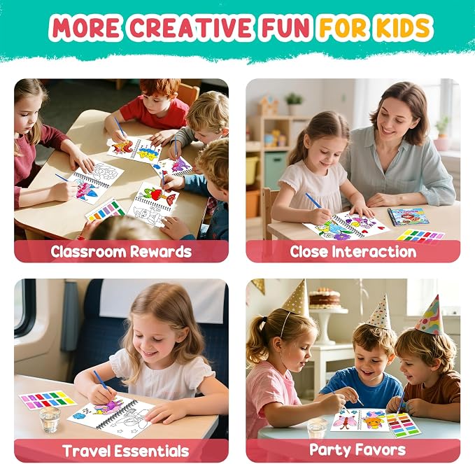 ZMLM 24 Water Coloring Books for Kids Party Favors - Bulk Mini Coloring Books for Kids Ages 4-8,Small Birthday Goodie Bag Stuffers School Teacher Return Gift Art Crafts Classroom Prizes (Fairy)