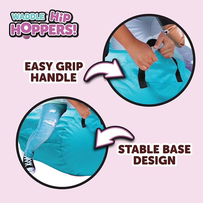 Waddle Hip Hoppers Large Bouncy Hopper - Inflatable Hopping Animal Bouncer Ride On Toys, Easy Grip, Stable Base, Outdoor & Indoor Animal Hopper Toy, Supports Up to 250 Lbs, Ages 5 and Up (Swan)