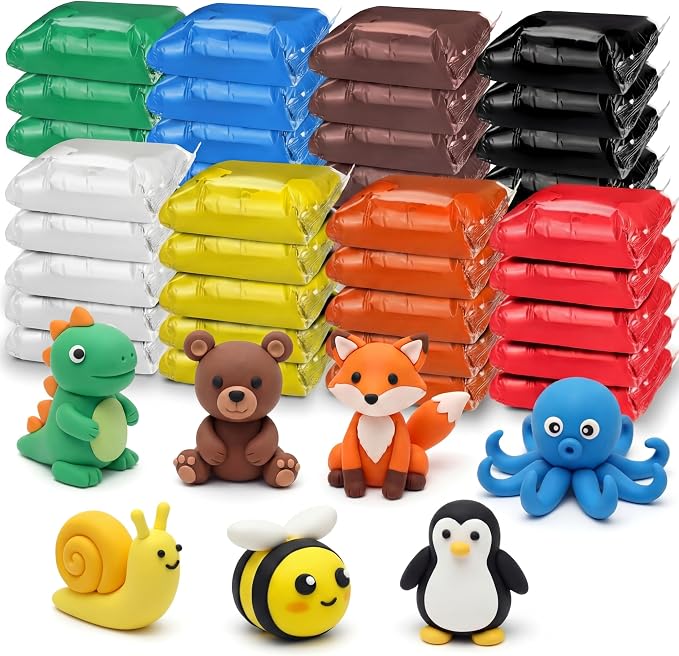 VioraWhite 40 Pcs 21oz Air Dry Clay Bulk Modeling Ultra Lightweight Foam Modeling Clay for Kids Adults Magic DIY Crafts Party Arts and School Project Gifts Supplies(Classic Colors)