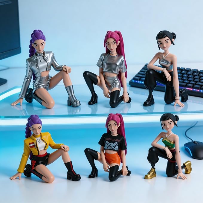 6Pcs Demon Movie Hunters Figurines,Collectable Figure,Holiday Creative Gift Birthday Decorations Room Decor