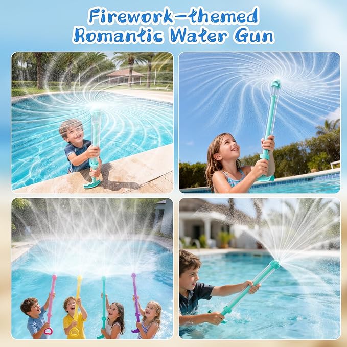 16 Pack Firework Spray Water Toys, Creativity Squirt Water Blaster Guns for Kids Adults, Firework Spray Water Soaker Toy Toys for Pool Party Outdoor Summer Water Games