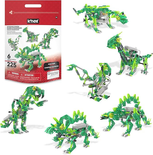 K'NEX Dynamic Dinos 6-in-1 Building Set - STEM Building Kit, Kid Construction, Creative Play Toy‚ Ages 8+