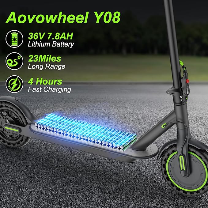 Aovowheel Electric Scooter for Adults, Folding E Scooter with 350W/500W Motor 16/24 Mph Top Speed, Max 19-23 Miles Long Range, 8.5''/10''/14''Tires Commuting Scooters with Dual Brakes System, APP