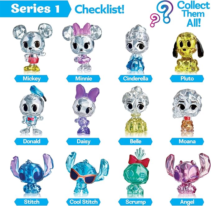 Cra-Z-Art Disney Crystal Surprise Series 1, Mini Collectible Crystal Figures with Activity Compound, Collectible Blind Bag Inspired Figures, Kids Toys for Ages 3 and Up (Pack of 2)