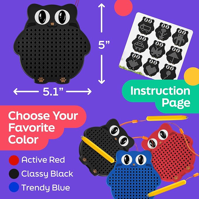 AYNAT FUN Magnetic Drawing Board for Kids & Toddlers with Beads and Magnet Stylus Pen - Magnetic Travel Toy for Airplane & Car Ride Activities for Kids
