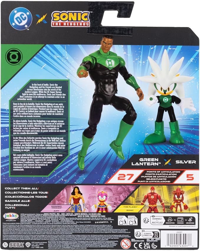 DC X Sonic the Hedgehog Silver as Green Lantern & Green Lantern 2.5/5-inch Figures Multipack
