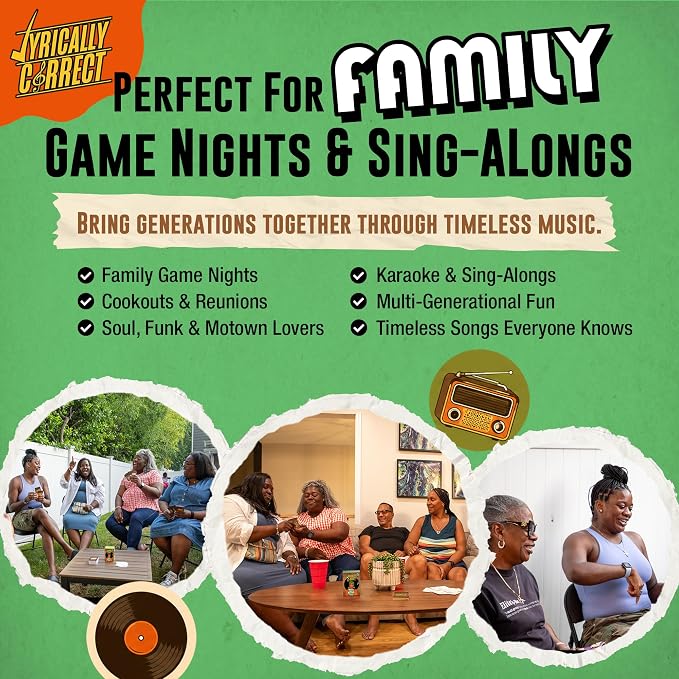 Lyrically Correct '60s & '70s Oldies But Goodies Edition – Soul, Motown & Classic Hits Music Trivia Card Game for Adults & Families