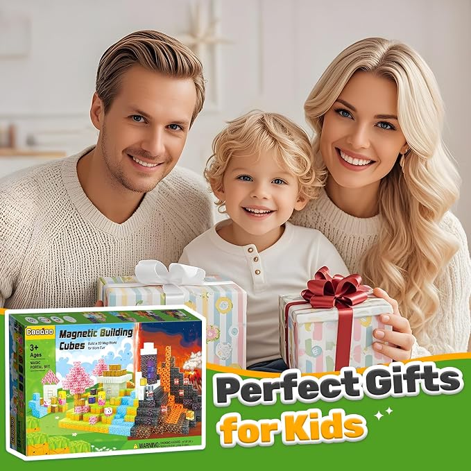 Magnetic Blocks - Build Mine Magnet World Magic Portal Set, Magnetic Tiles Building Blocks Toddler Toy STEM Sensory Outdoor Toys for 3+ Year Old Boys & Girls, Creative Kids Games Kids Toys 84PCS