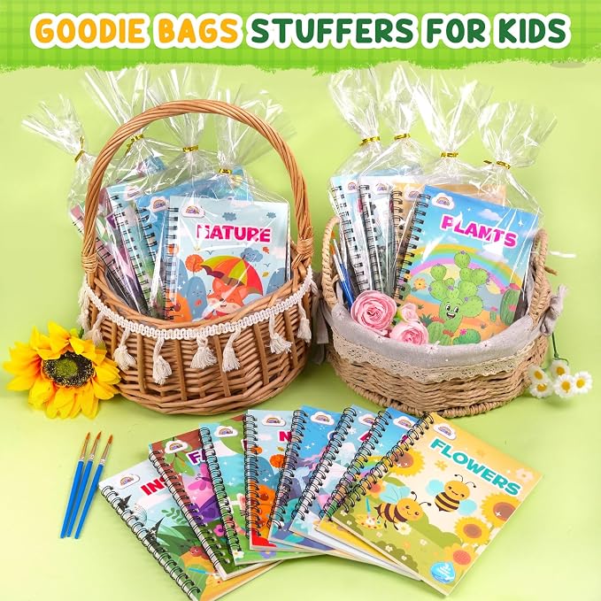 ZMLM 24 Water Coloring Books for Kids Party Favors - Bulk Mini Coloring Books for Kids Ages 4-8,Small Birthday Goodie Bag Stuffers School Teacher Return Gift Art Crafts Classroom Prizes (Nature)