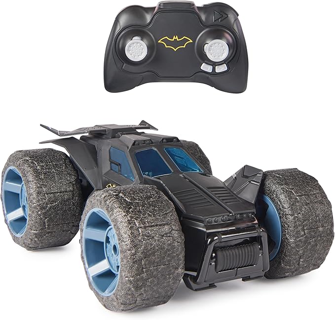 DC Comics, Batman Stunt Force Batmobile, Indoor Remote Control Car, Turbo Boost & Crazy Stunts, Collectible Super Hero Kids Toys for Boys and Girls 4 and Up