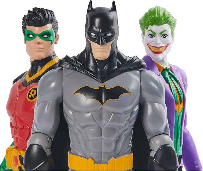 DC Comics Batman Action Figure Toys: Joker, Robin, and the Bat Man 12-inch Figures - Gotham City Edition, 11 Point Articulation - Super Hero Kids Gifts for Men, Boys & Girls