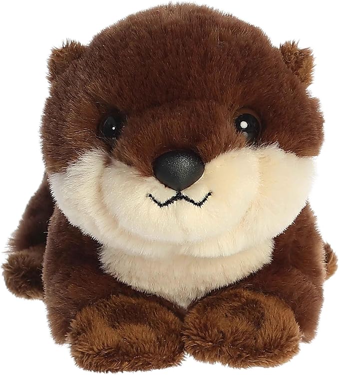 Aurora® Adorable Mini Flopsie™ River Otter Pup Stuffed Animal - Playful Ease - Timeless Companions - Brown 8 Inches