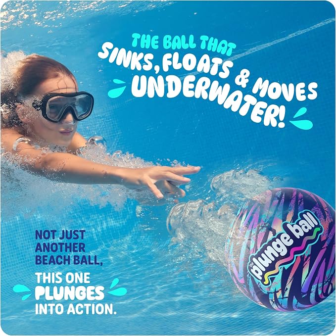HydroSport Plunge Ball - Pool Toys - Swimming Pool Games for Kids, Adults and Family - Water Balls - Water Toys for Kids Ages 8-12 - Teens, Boys Fun Stuff - Swim Balls Sports Accessories (9 Inch)