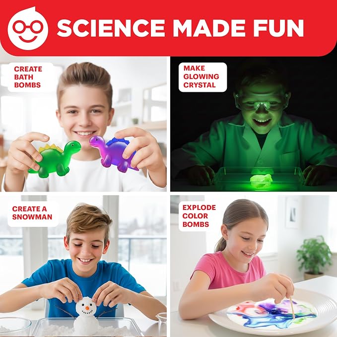 Doctor Jupiter Super Science Kit for Kids Age 8-12 | STEM Toys for Ages 8-9-10-11-12-13-14 with 100+ Experiments | Birthday Gift Ideas for Boys & Girls 8+ Years Old | Crystal Growing Chemistry Set