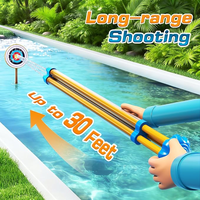 6-Pack Water Guns Water-Proof Squirt Blasters Set for Kids, Water Game Shooter - Pool Beach Toys for Summer Party Swimming Games, Outdoor Toys for Kids Boys and Girls Aged 3 4 5 6 Years Old