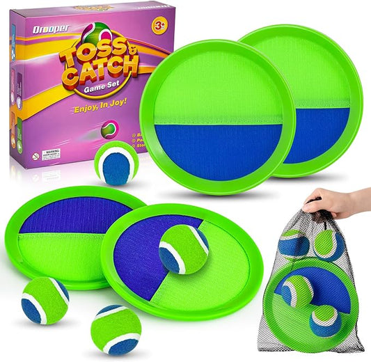 Sticky Toss and Catch Ball Game Set - Kids & Toddlers Outdoor Indoor Activity Toys for Boys Girls 3 4 5 6 7 8-12 Year Old - Great Games for Beach Pool Yard - Birthday Gifts Easter Basket Stuffers