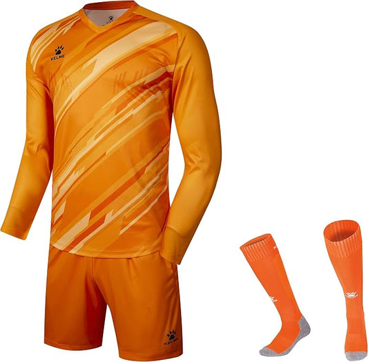 KELME Soccer Goalkeeper Jersey Pro Set Uniform - Padded Goalkeeper Shirt Shorts Socks - Men's Goalie Jersey Adults Kids