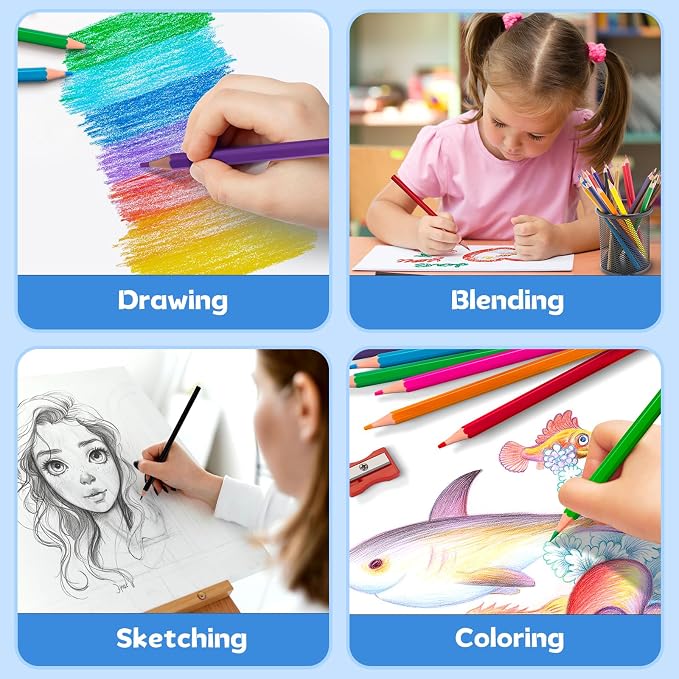 360 Count Colored Pencils Bulk for Classrrom, Color Pencils for Kids in 12 Vibrant Colors, Pre-sharpened Coloring Pencils Set Plus 30 Sharpeners, Bulk Pack Colored Pencils for Back to School Supplies
