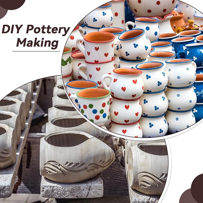 Gersoniel Air Dry Clay Kit 5.51lbs Pottery Clay with 40 Pcs Pottery Tool Sculpting Tool Set All-Purpose Modeling Clays DIY Painting Making Set with Paint, Sculpting Tools, Storage Bag, Craft Lover