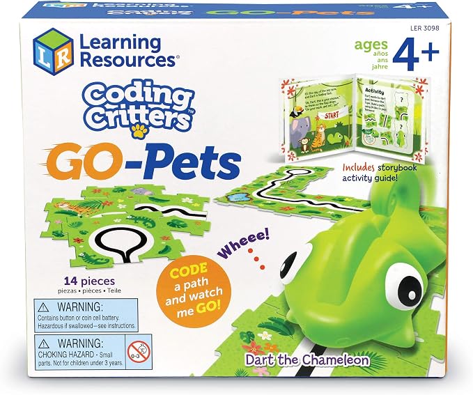 Learning Resources Coding Critters Go Pets Dart The Chameleon Coding Robot, Screen Free Toys For Kids, Electronic Learning & Education Toys, For Boys and Girls Ages 4 And Up