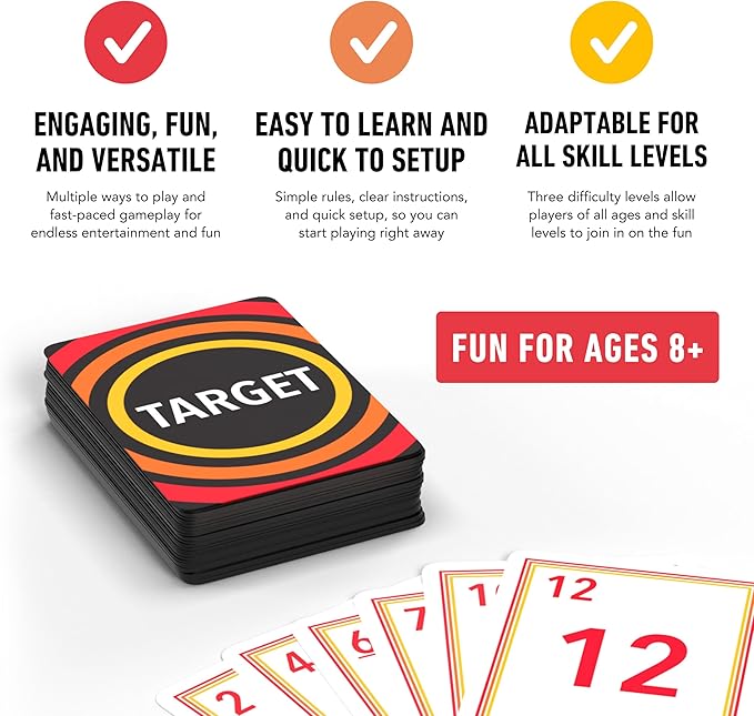 Elevate Prep Target Math Game | A Teacher-Recommended, Fast-Paced Mental Math Game for Practicing Addition, Subtraction, Multiplication, & Division | Ages 8+