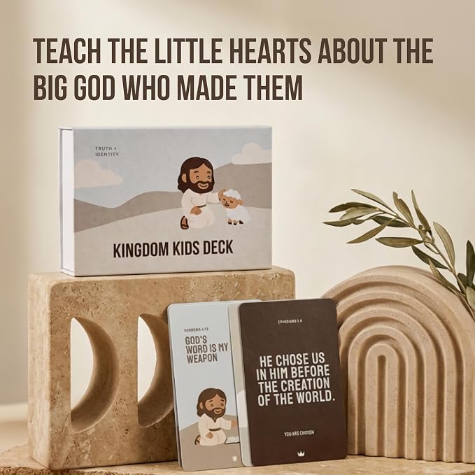 Christian Bible Devotional Card Deck for Kids | 52 Scripture Cards + Parent Guide | Faith Building Gift for Children Ages 4–12 | Kingdom Kids Deck