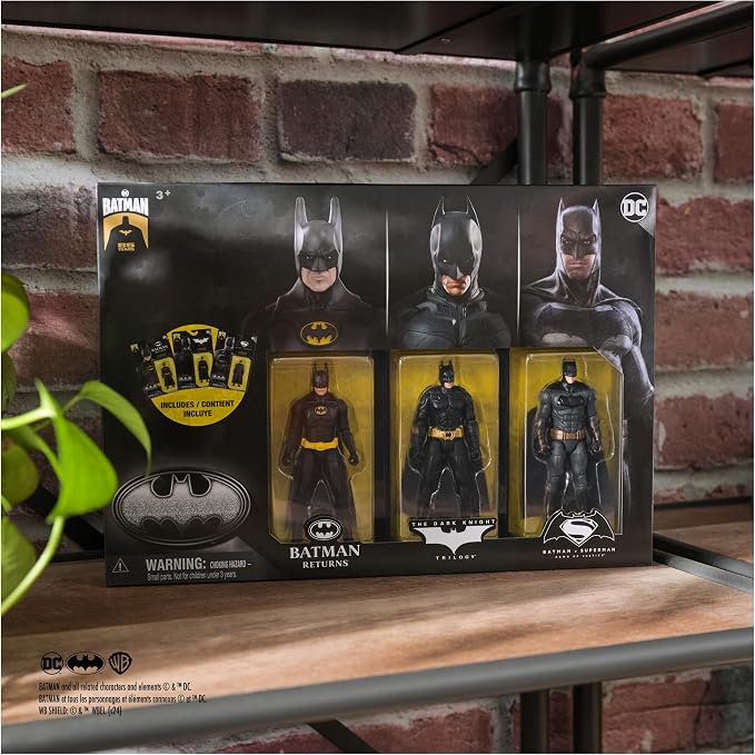 DC Comics, Batman 85th Special Edition Batman Action Figures 3-Pack, 4-inch, 85th Anniversary Collectible Kids Toys for Boys and Girls Ages 3 and Up