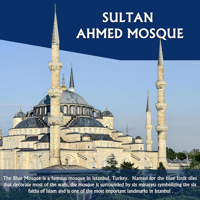 Microworld 3D Metal Puzzle for Adult, Turkey Blue Mosque Architecture Metal Model Kits, 3D Puzzles for Adults DIY Building Model Brain Teaser for Age 16+ (Sultan Ahmed Mosque)