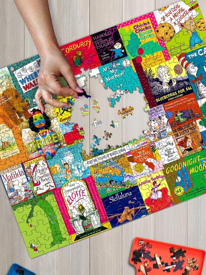 Springbok - Childhood Stories - 400 Piece Jigsaw Puzzle Collage of Favorite Children's Books from The Past and Present