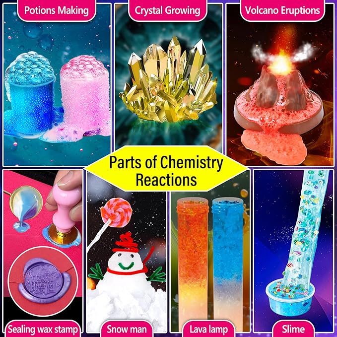 PATIFEED 230 Experiments Science Kits for Kids - S.T.E.M Toys with Magic Chemistry Set Crystal Growing Physics Slime Educational Gifts Idea for Boys Girls