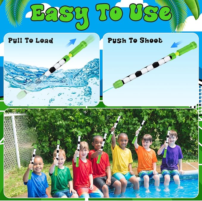 Halloscume 12 Pcs Soccer Party Favors, 15'' Water Guns Bulk for Kids Water Squirt Blasters Guns, Summer Activity Swimming Pool Backyard Beach Outdoor Toys for Kids Adults, 39 ft Range Shooter
