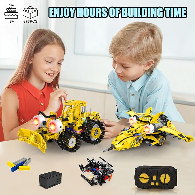 Yerloa Robot Building Kit STEM Gifts for Ages 8-13 with App & Remote Control, 5 in 1 Building Set Coding Robotic Toys for Ages 6 7 8 9 10 11 12 Years Old Boy Girl Easter Birthday Gifts (673pcs)