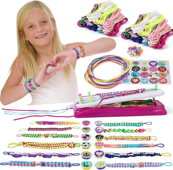 IQKidz Friendship Bracelet Making Kit - Make Bracelets Craft Toys for Girls Age 8-12 yrs, Cool Birthday Gifts for 6 7 9 10 11 Years Old Kids, Christmas Gift Set