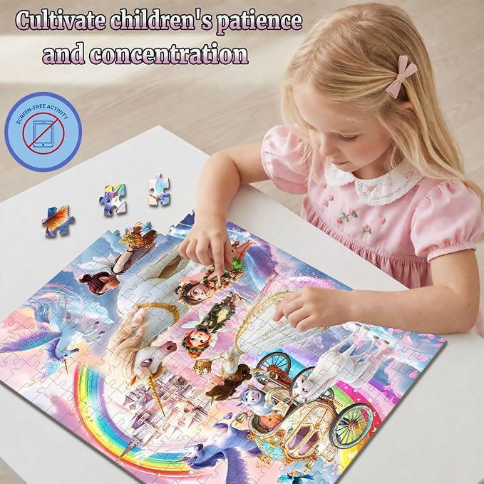 Puzzles for Kids Ages 6-8 8-10 Year Old, 200 Piece Jigsaw Puzzle for Adults Toddler Children Learning Educational Puzzles Toys Birthday Gifts for Girls Boys