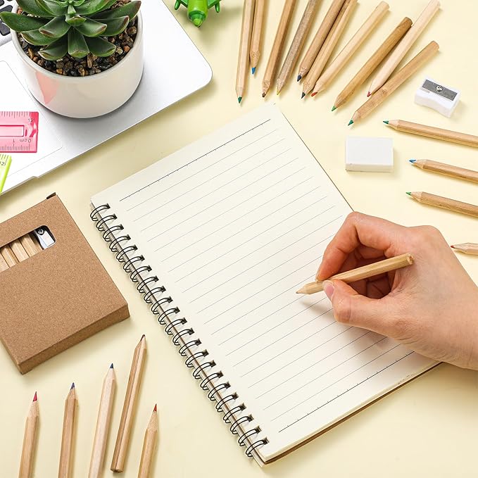 Sinload 24 Set Mini Colored Pencil Bulk for Kid 3.5in Colored Pencils for Coloring Drawing Bulk for Student Teacher 12 Color with Sharpener Eraser Back to School Classroom Party Favors Gifts