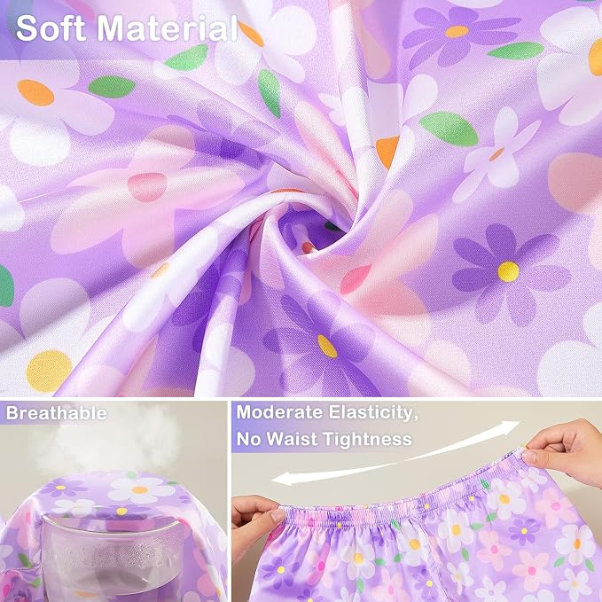 ICOSY Matching Doll & Girls Silk Pajamas Satin Pjs for Girls Button-Down Top and Shorts for 18" Doll Girl Clothes