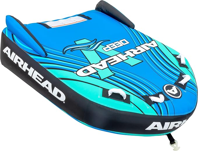 Airhead G-Force Towable Tube for Boating, 1-4 Rider Inflatable Boat Tube for Water Tubing, Heavy Duty Full Nylon Cover, Stabilizer Fins with Neoprene Knuckle Guards, Speed Safety Valve
