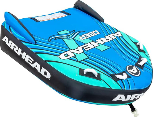 Airhead G-Force Towable Tube for Boating, 1-4 Rider Inflatable Boat Tube for Water Tubing, Heavy Duty Full Nylon Cover, Stabilizer Fins with Neoprene Knuckle Guards, Speed Safety Valve