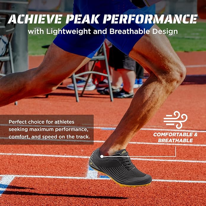 RUNIC Track & Field Shoes for Men, Women & Kids – Pro Running Spikes for Sprint, Race & Training – 7 Spikes + Extra Spikes & Wrench (US Men Size)