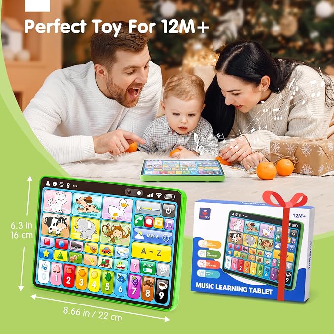 hahaland 5-Language Learning Tablet for Toddlers 1-3 – New Version Educational Toy with Sounds & Speech Therapy – Early Development Easter Gifts for Boys, Girls, Baby, Toddler, Ages 1 2 3