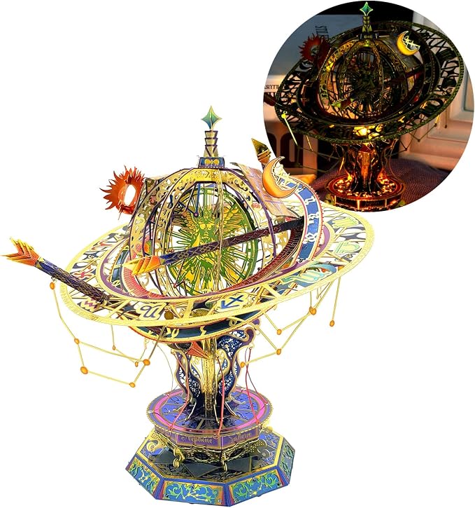 MU 3D Metal Puzzles for Adults Twelve Constellations, Metal Model Kits Building Brain Teaser Miniature Zodiac Palace Landscape Architecture Horoscope, DIY Sets Birthday Gift Home Desk Decor