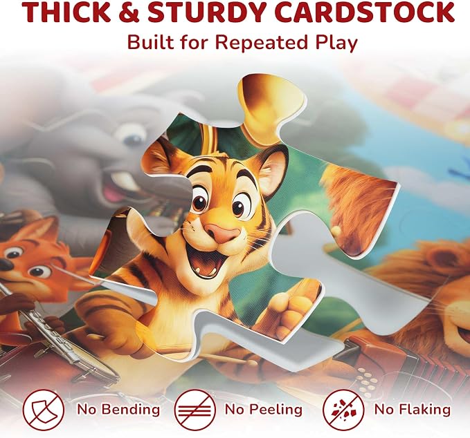 BenBen Floor Puzzles for Kids Ages 3-5, 48 Piece 2 x 3 feet Forest Animals Puzzles for Kids Ages 4-6, Large Pieces Jumbo Jigsaw Puzzles for Toddlers, Gift for Boys Girls