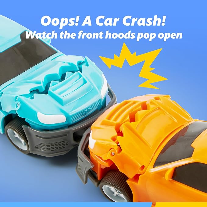 JOVA Vroomix Kids Tow Truck Toys for 3 4 5 6 7 Years Old Boys, Toddler Car Toys, Large Truck with 2 Transformation Cars and Trailer, Crane with Lights and Sounds, Birthday Gifts