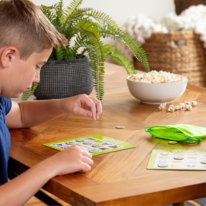 Chuckle & Roar Family Bingo – Educational Bingo Game for Kids Ages 3–6+ | Four Games in One: Animals, Alphabet, Sight Words & Numbers | 1–6 Players